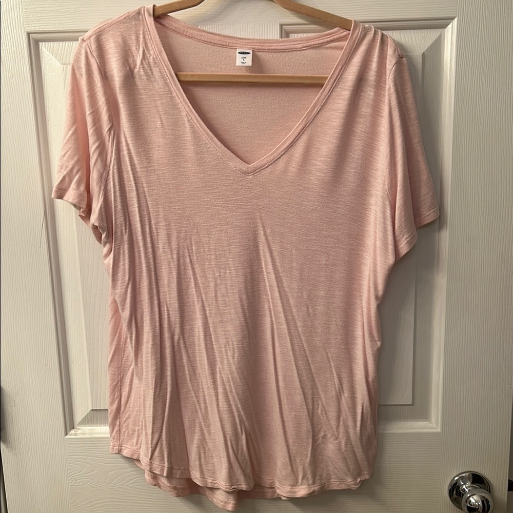 Women's Pink V-Neck Top